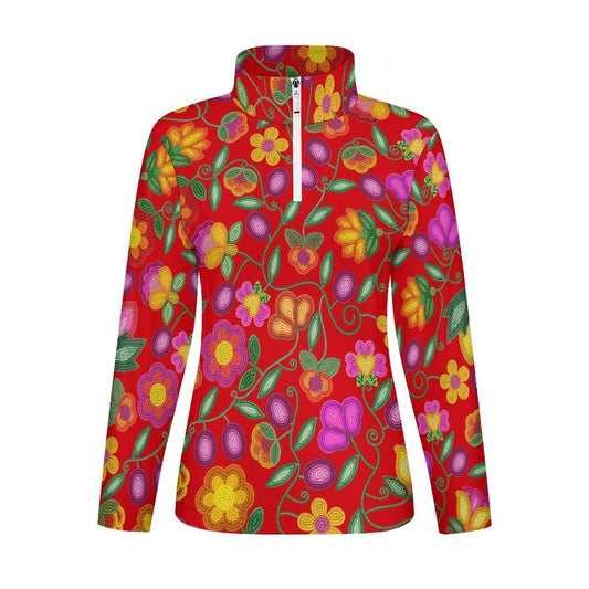Boreal Bounty Red Long Sleeve Yoga Shirt