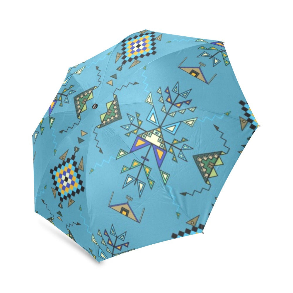 Bear Shield Blue Foldable Umbrella
