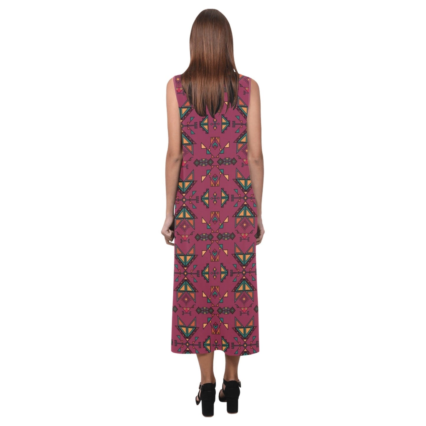 Arrow dawn Maroon Phaedra Sleeveless Open Fork Long Dress