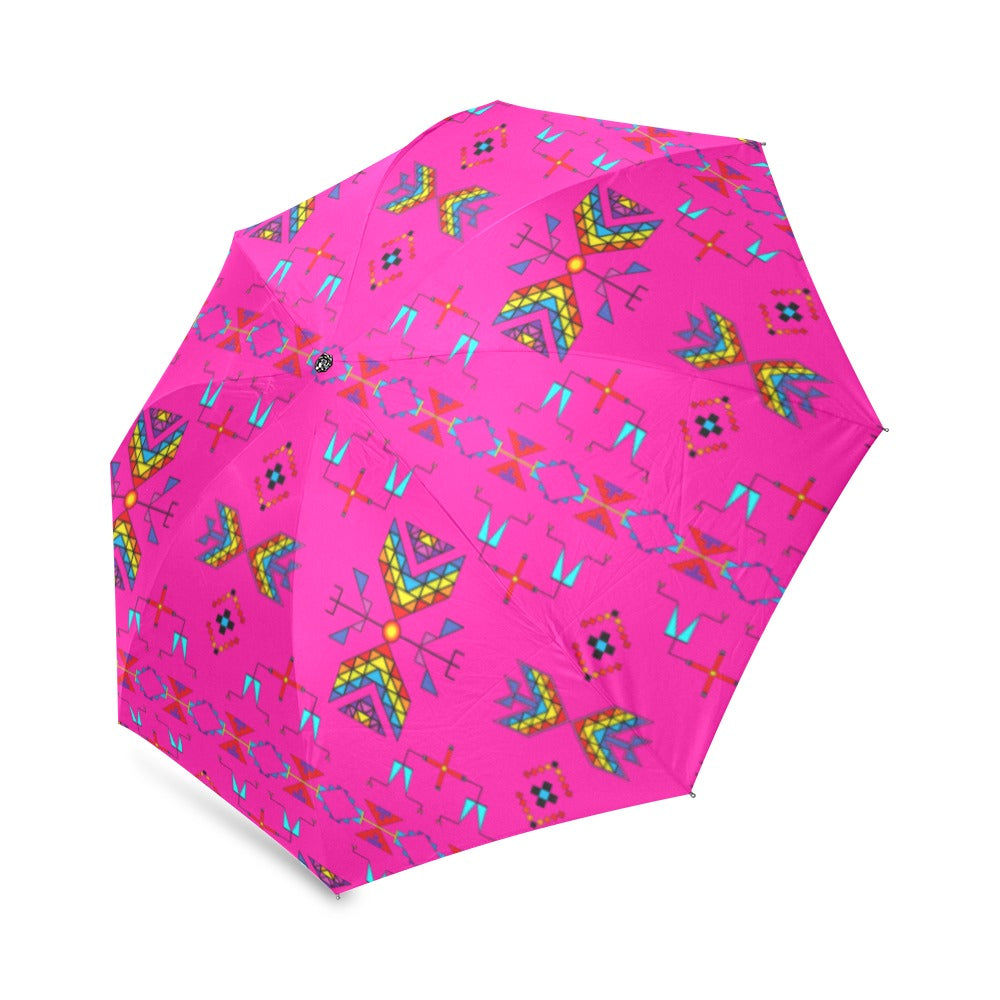 Rainy Chief Rainbow Hot Pink Foldable Umbrella