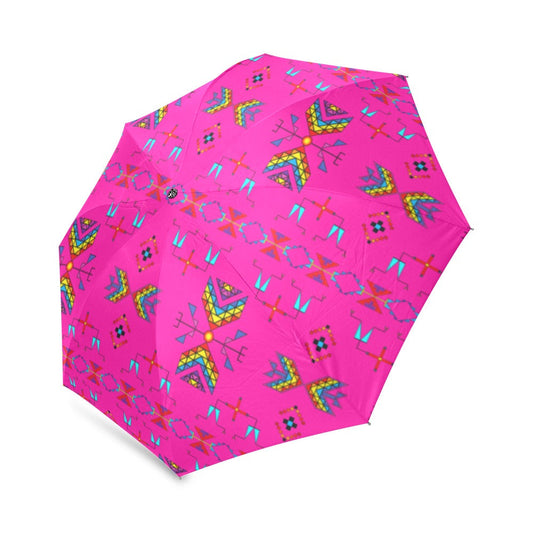 Rainy Chief Rainbow Hot Pink Foldable Umbrella