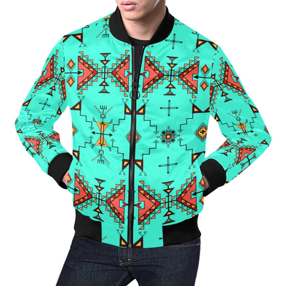 Thunder Flight Turquoise Bomber Jacket for Men