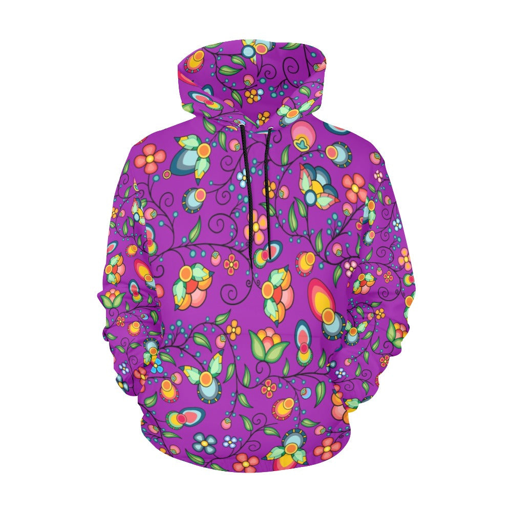 Floral Bounty Purple Hoodie for Women