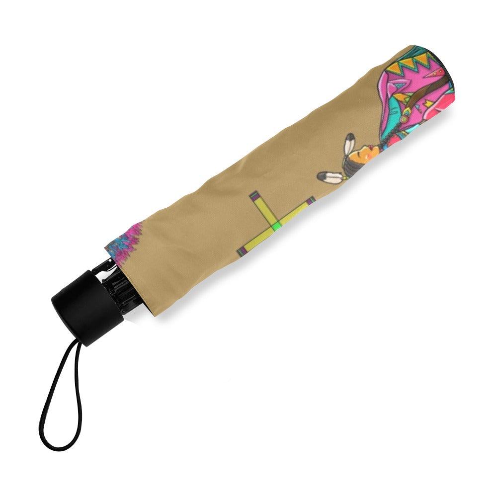 Grand Entry Dancers Earth Foldable Umbrella