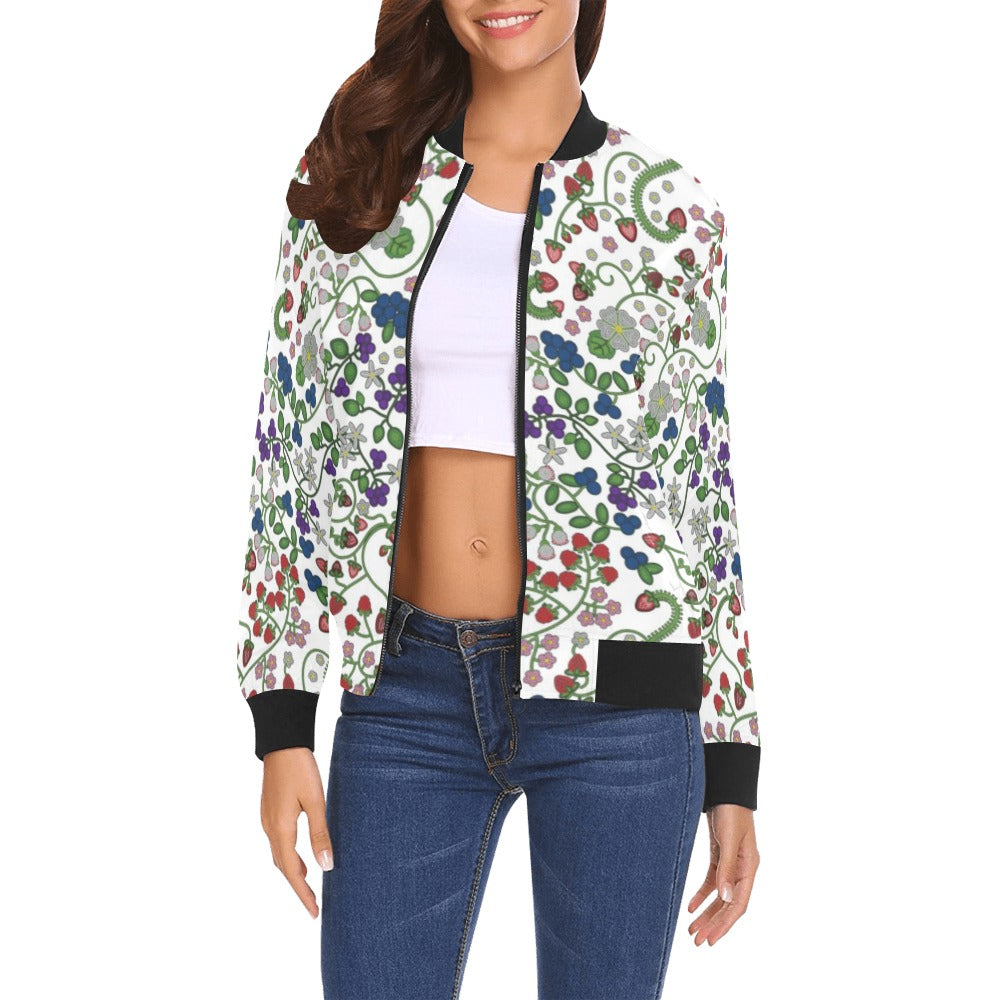 Grandmother Stories White Bomber Jacket for Women