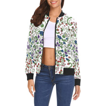 Load image into Gallery viewer, Grandmother Stories White Bomber Jacket for Women
