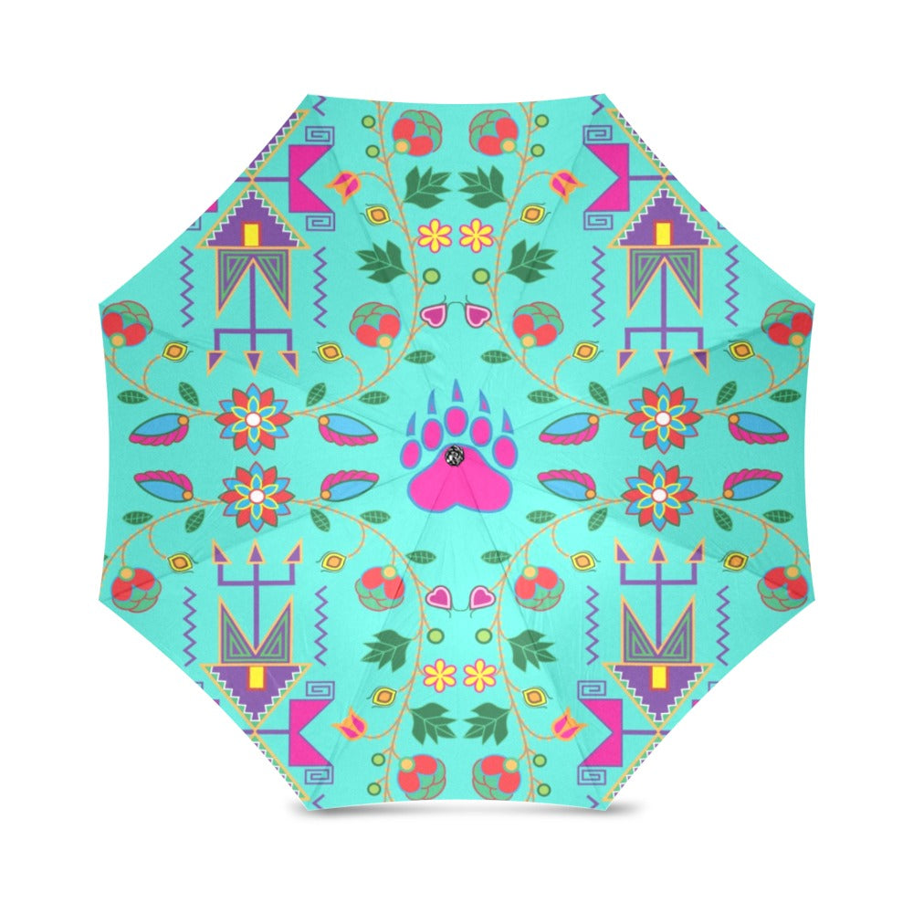 Geometric Floral Fall Sky Foldable Umbrella