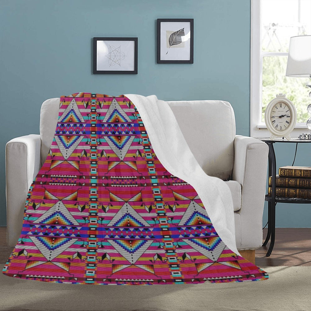 Medicine Blessing Pink X-Large Micro Fleece Blanket