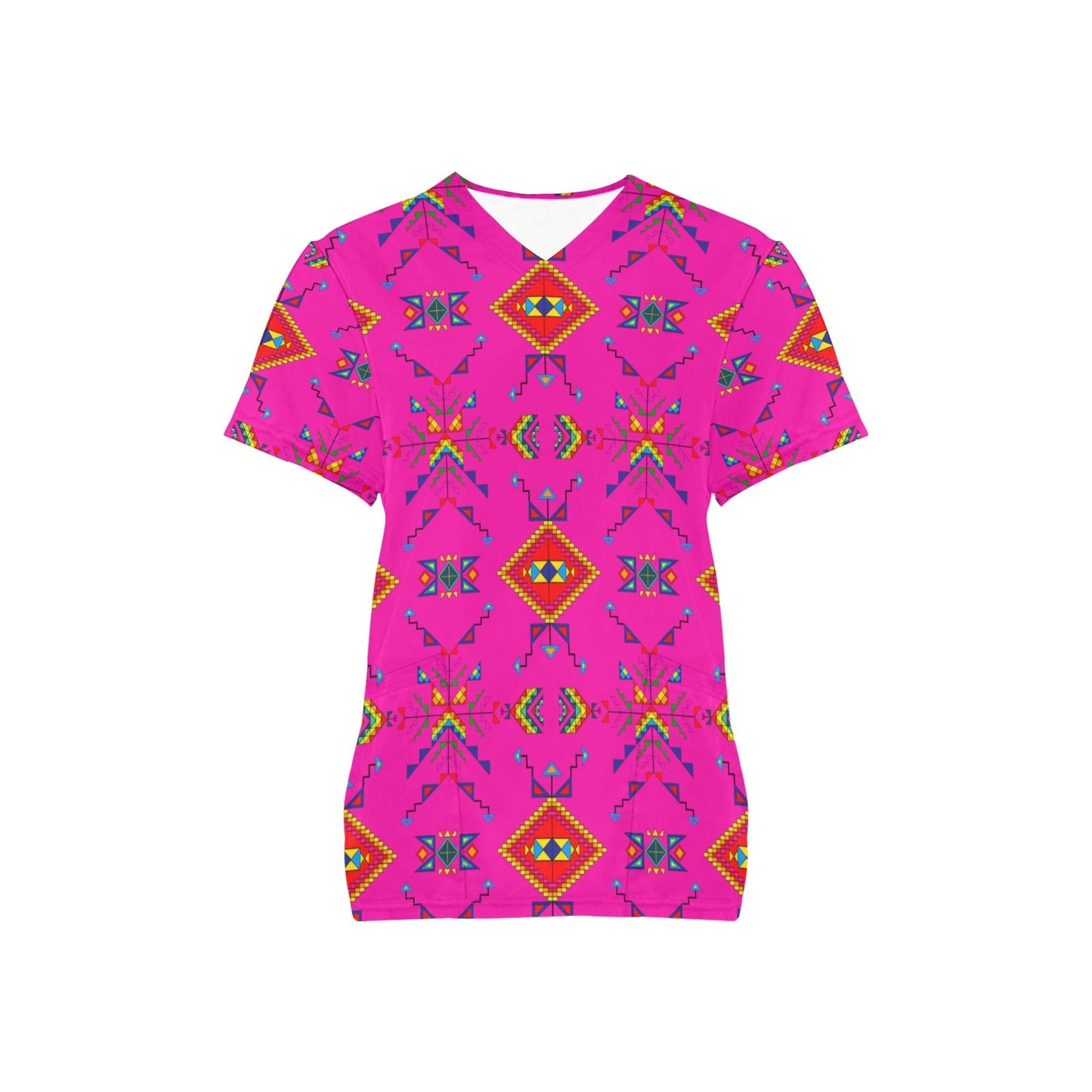 Buffalo Jump Pink Scrub Top