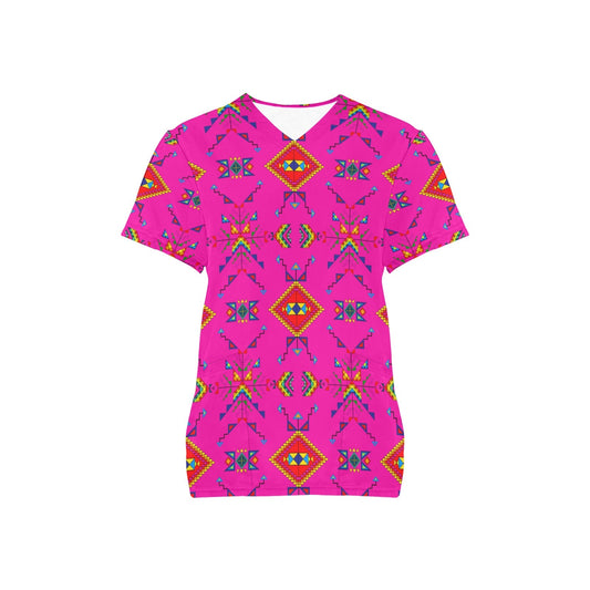 Buffalo Jump Pink Scrub Top