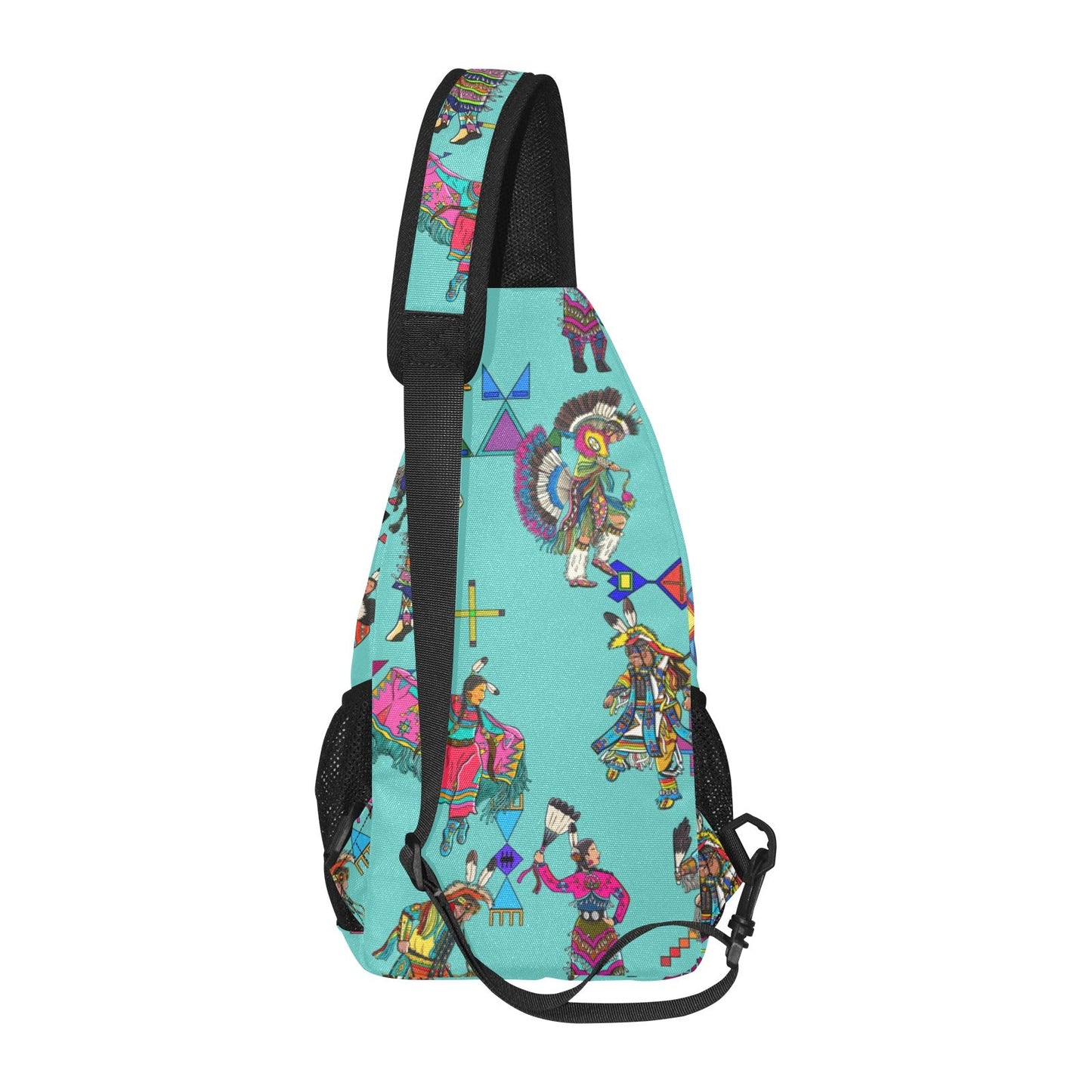 Grand Entry Dancers Eggshell Blue Chest Bag