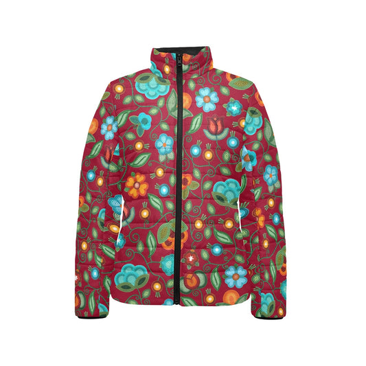 Prairie Fire Petals Red Stand Collar Jacket