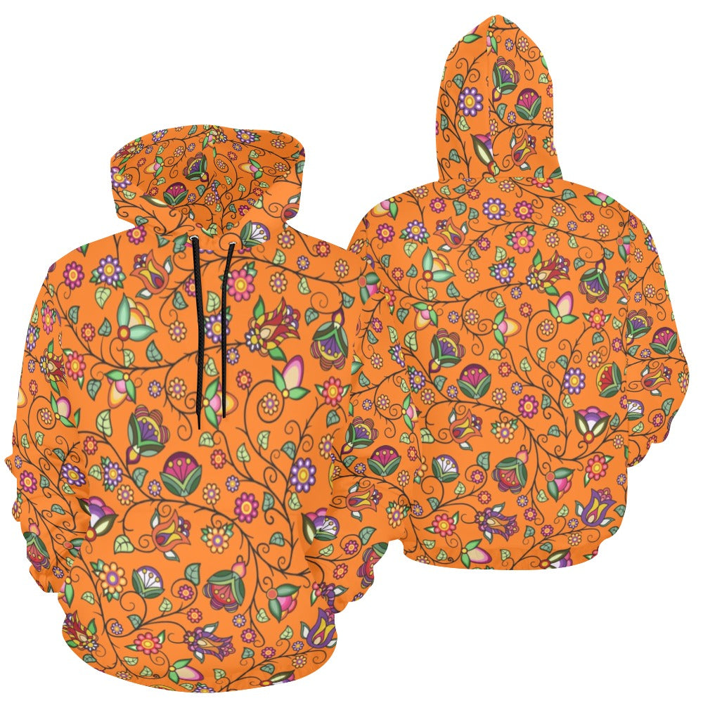 Heartbeat Petals Orange Hoodie for Men