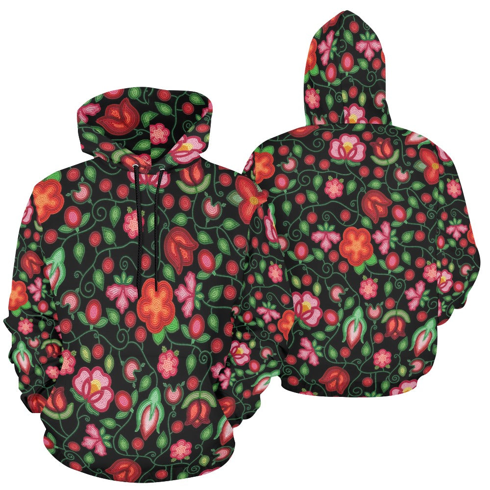 Rose Reverie Black Hoodie for Women
