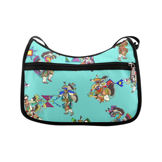 Men's Fancy Dancers Eggshell Blue Crossbody Bag