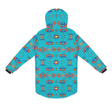 Load image into Gallery viewer, Scattered Generations Turquoise Unisex Sherpa Lined Hooded Coat
