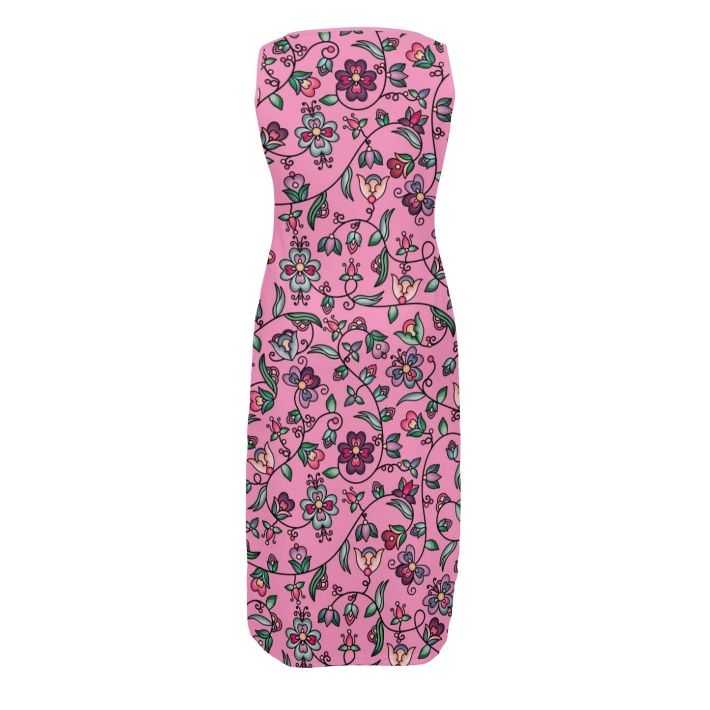 Amber Evening Garland Pink Phaedra Sleeveless Open Fork Long Dress