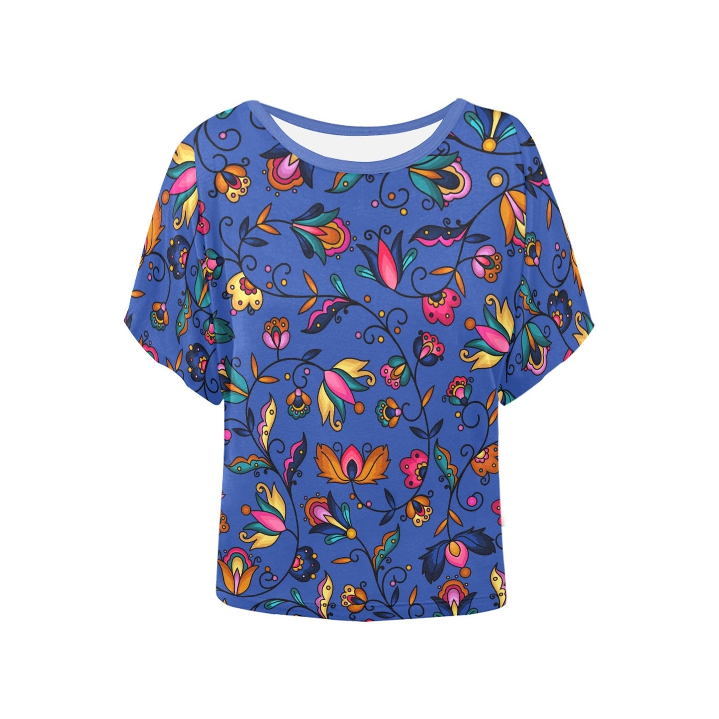 Copper Prairie Petals Batwing Blouse