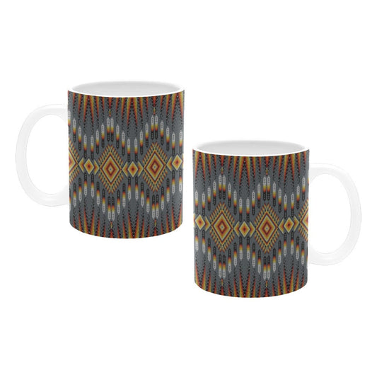 Fire Feather Grey Mug