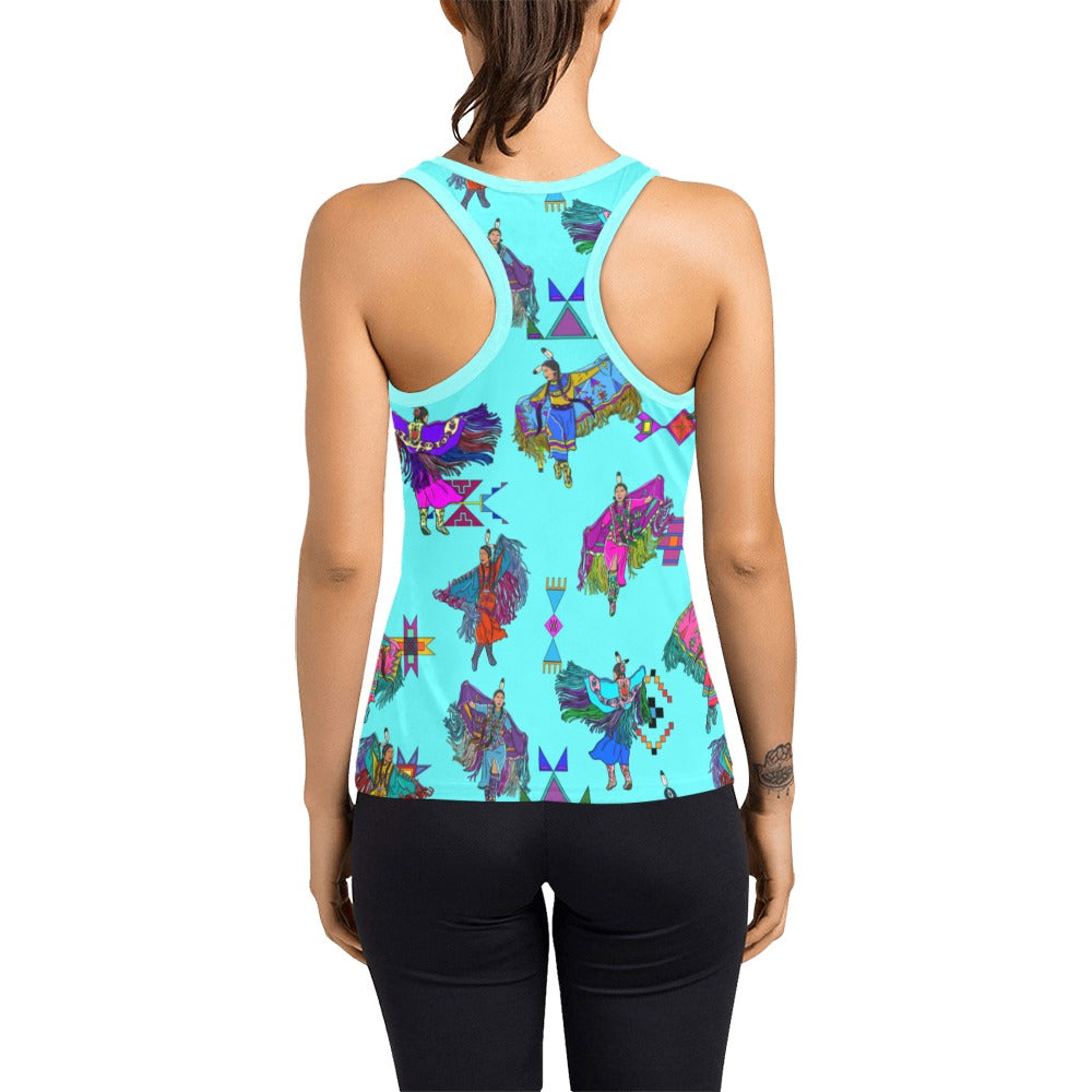 Women's Fancy Dancers Turquoise Women's Racerback Tank Top