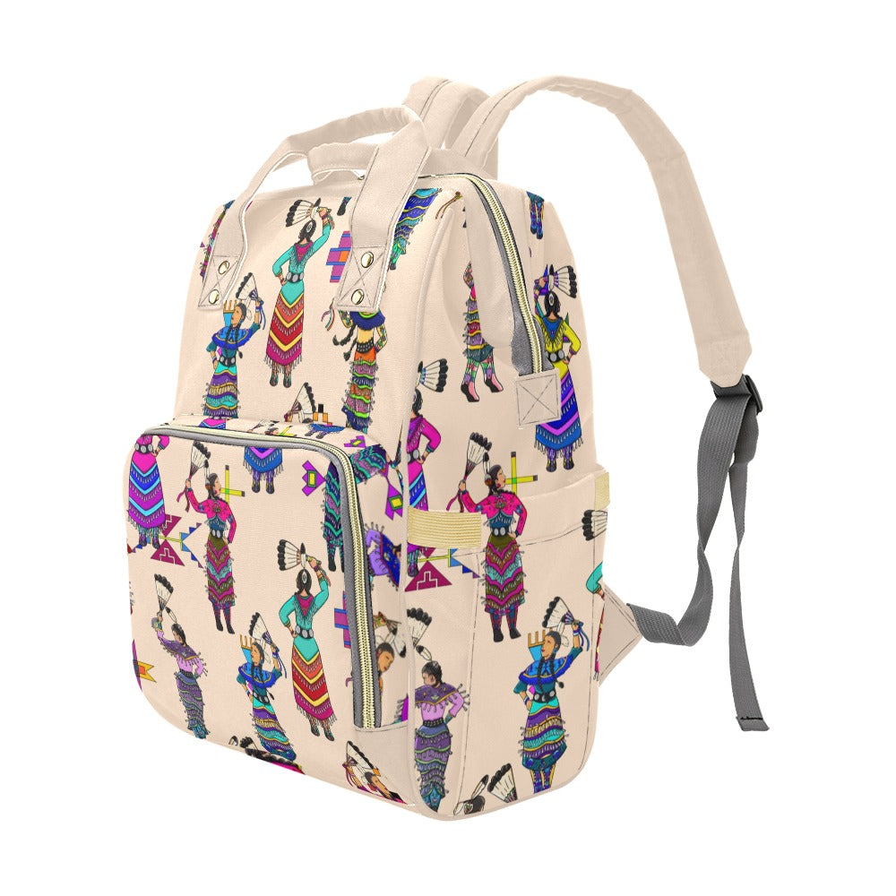 Women's Jingle Dancers Muslin Multi-Function Diaper Backpack
