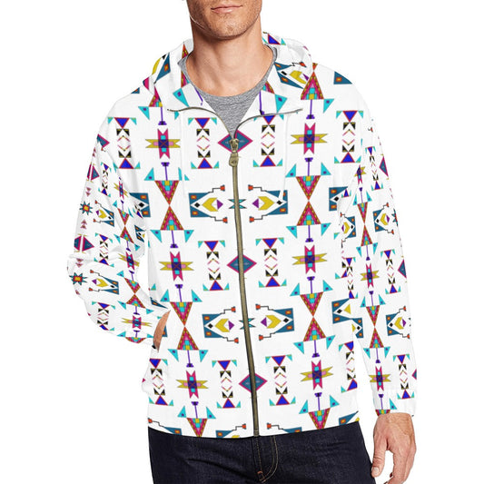 Enemy Territory White Men's Zipper Hoodie