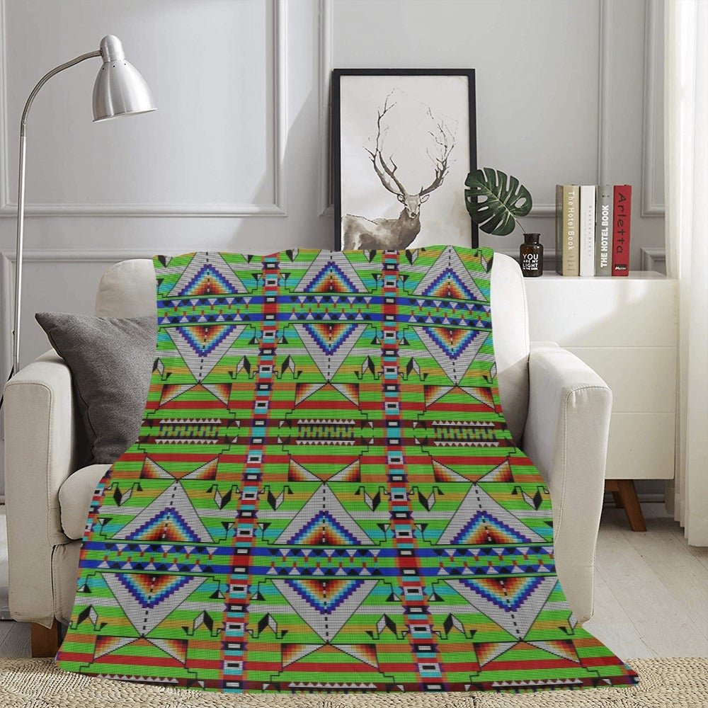 Medicine Blessing Lime Green X-Large Micro Fleece Blanket