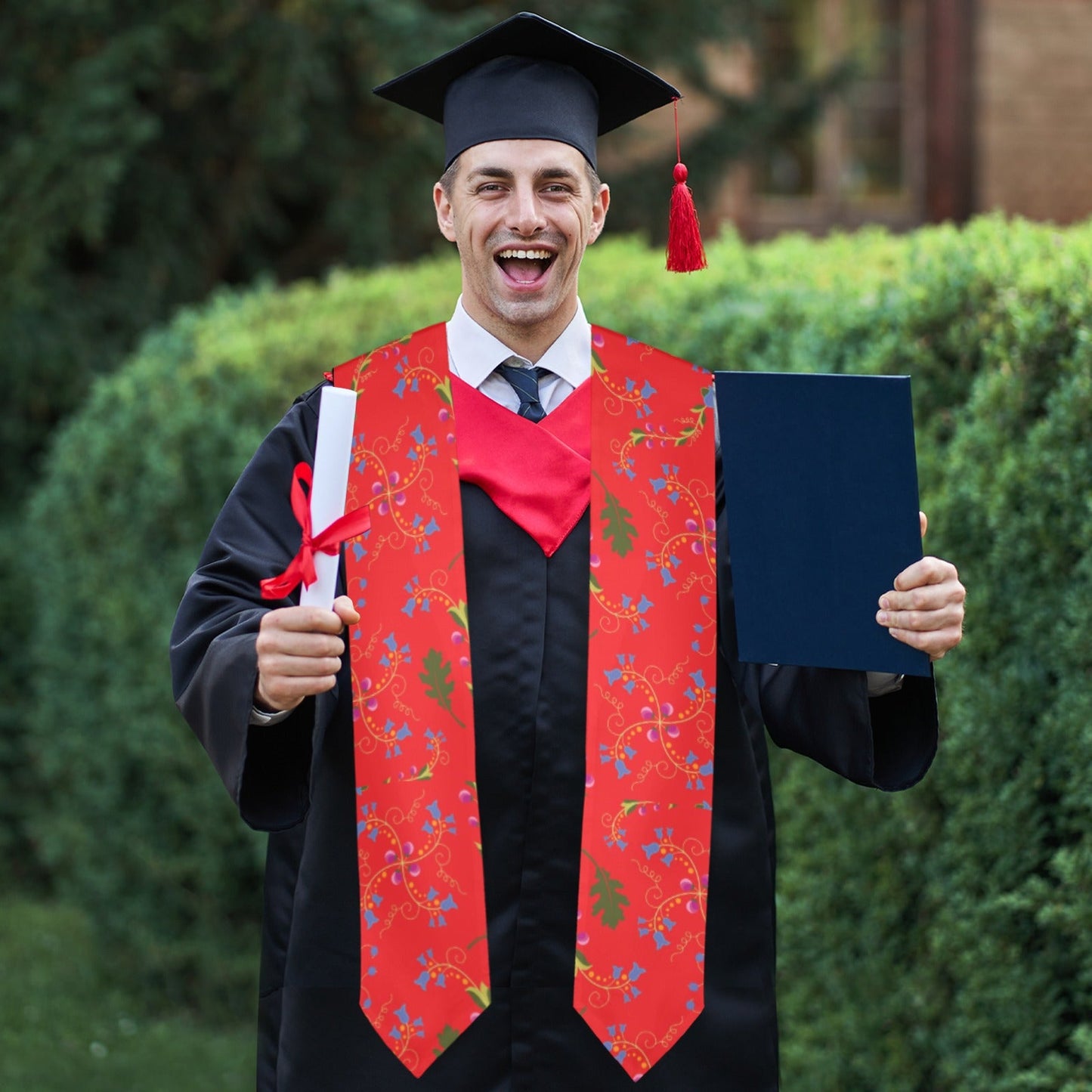 Vine Life Scarlet Graduation Stole