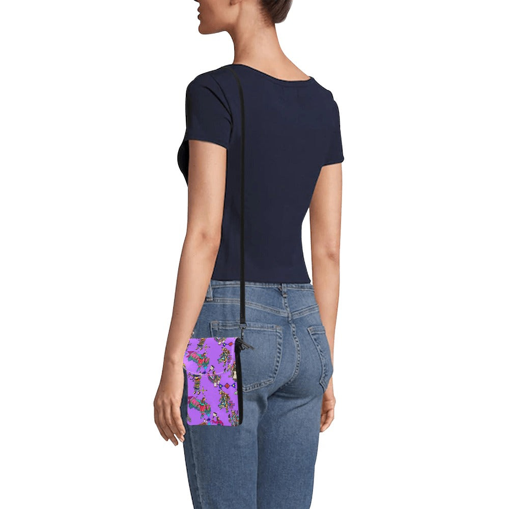 Grand Entry Dancers Purple Small Cell Phone Purse