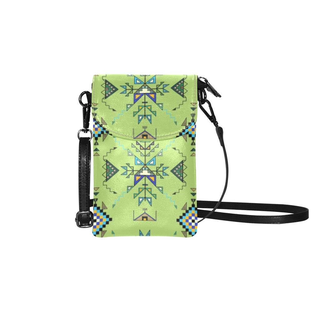 Bear Shield Green Small Cell Phone Purse