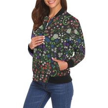 Load image into Gallery viewer, Grandmother Stories Midnight Bomber Jacket for Women
