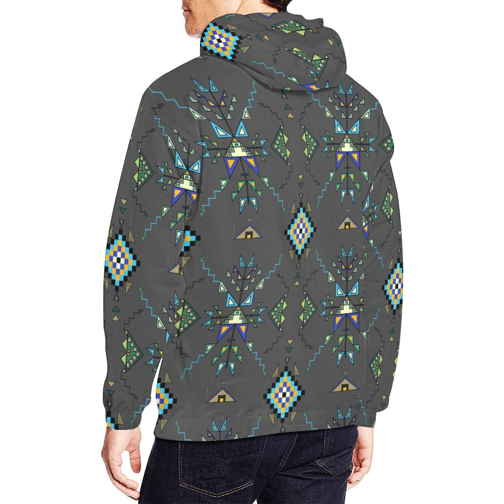 Bear Shield Dark Gray Hoodie for Men