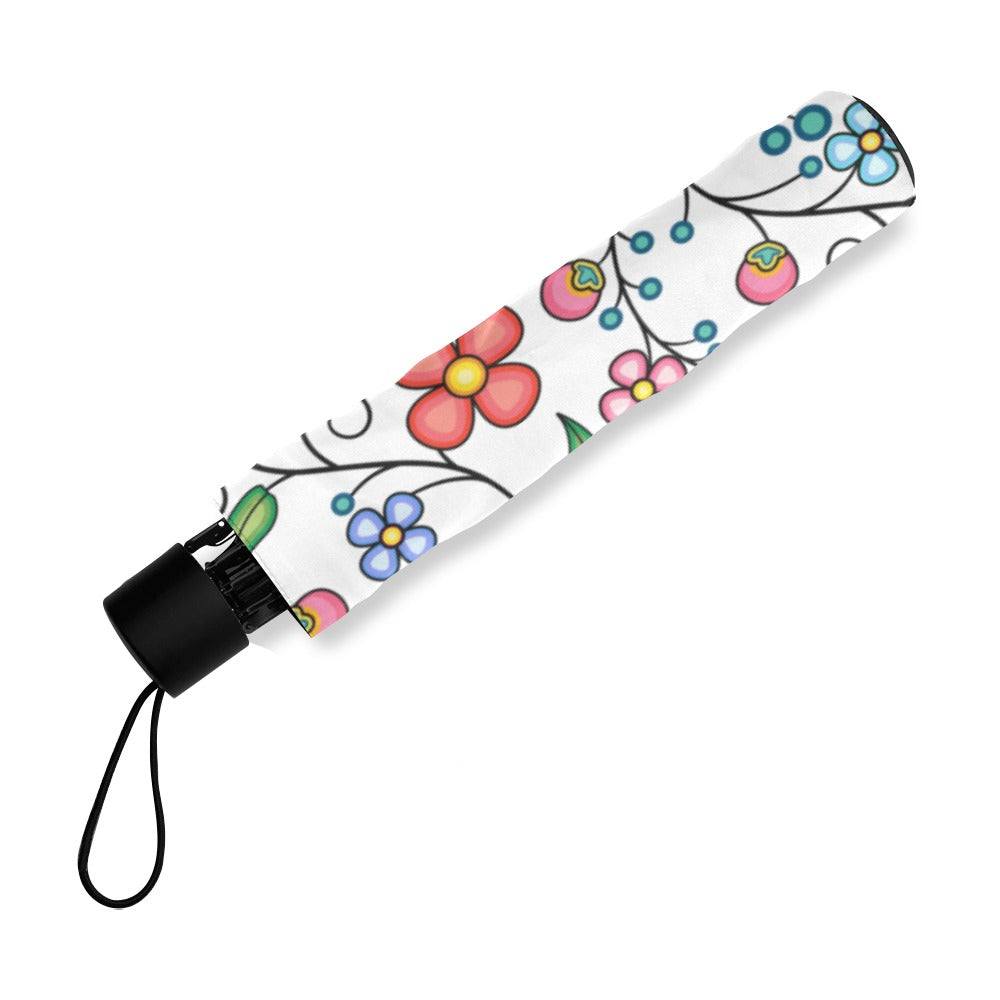 Floral Bounty White Foldable Umbrella
