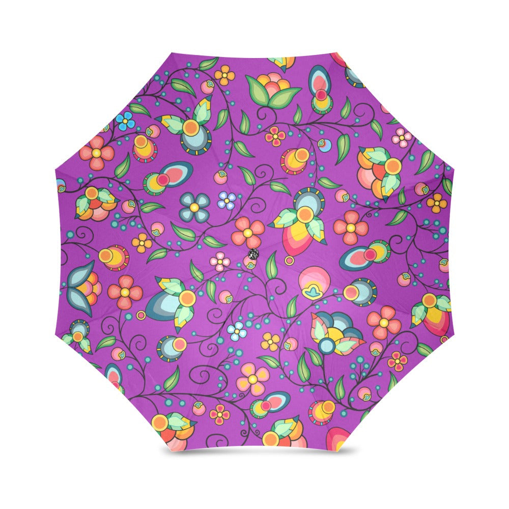 Floral Bounty Purple Foldable Umbrella