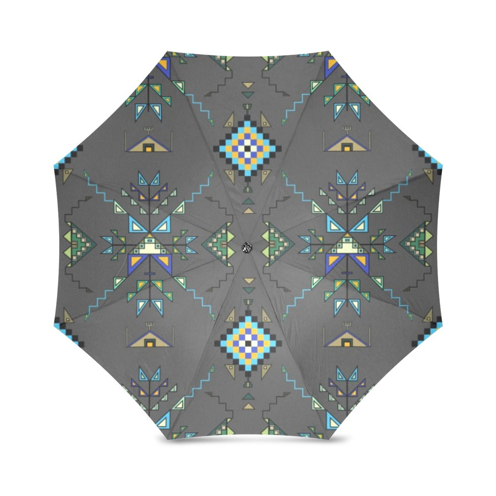 Bear Shield Gray Foldable Umbrella