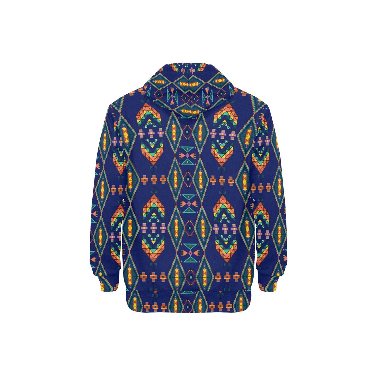 Travois Tipi Blue Men's Long Sleeve Fleece Hoodie