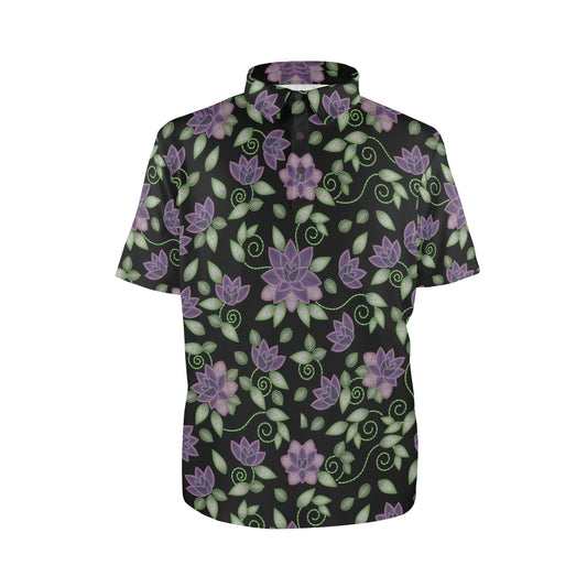 Purple Beaded Rose Polo Shirt