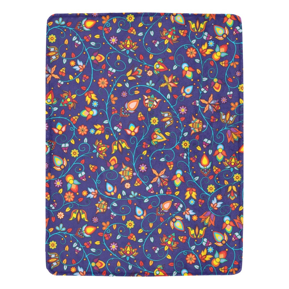 Thorny Path Blue X-Large Micro Fleece Blanket