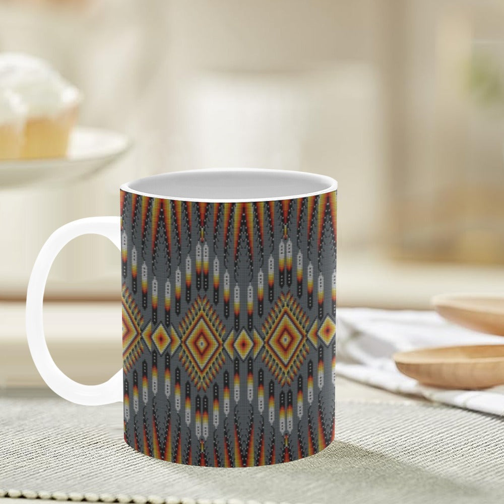 Fire Feather Grey Mug