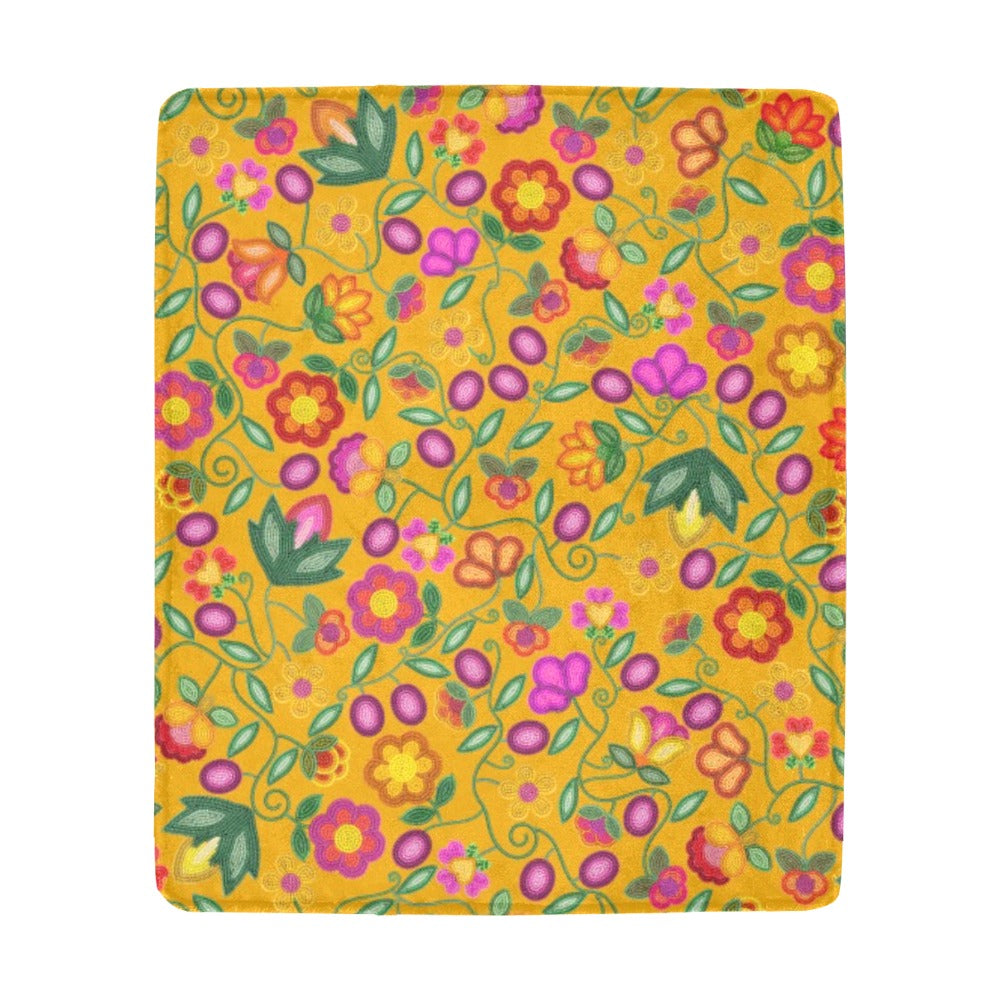 Boreal Bounty Yellow Large Micro Fleece Blanket