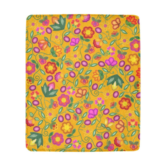 Boreal Bounty Yellow Large Micro Fleece Blanket
