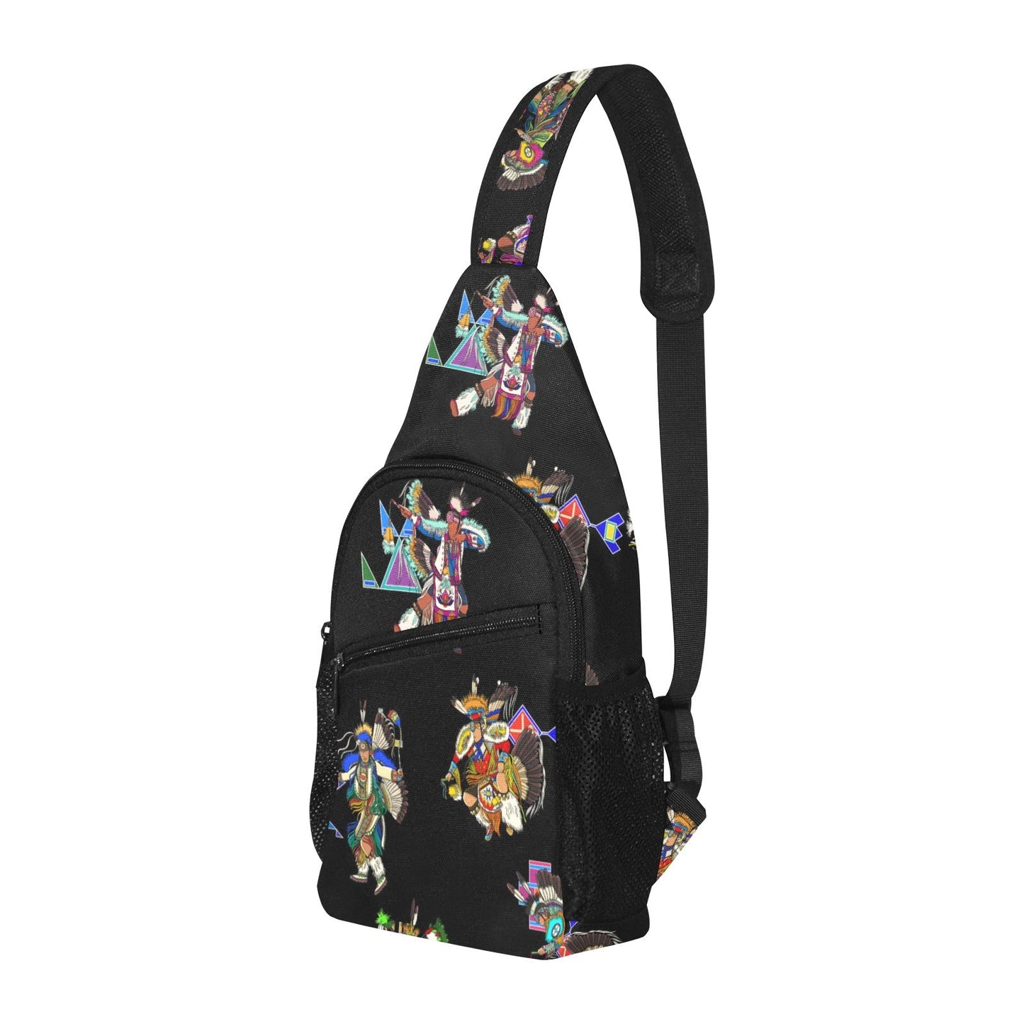 Men's Fancy Dancer Black Chest Bag