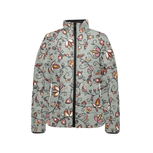 Burnt Sky Petals Green Stand Collar Jacket