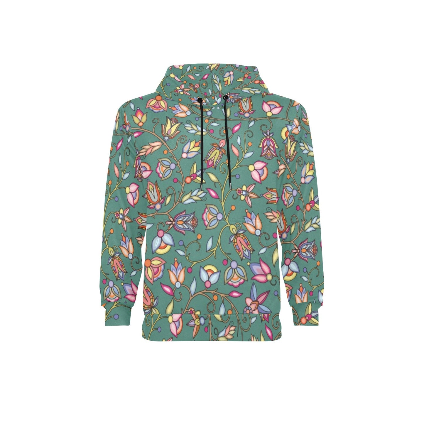 Buffalo Bloom Pond Reflection Men's Long Sleeve Fleece Hoodie