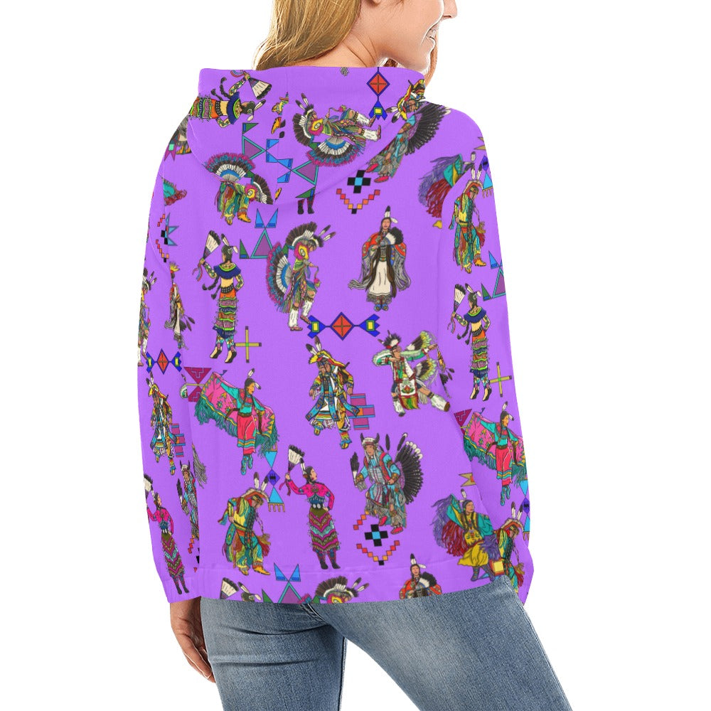 Grand Entry Dancers Purple Hoodie for Women