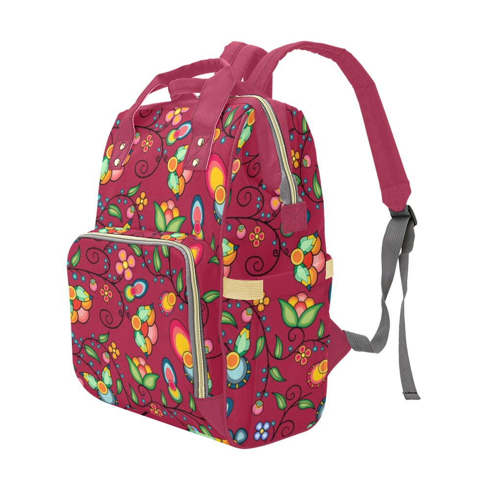 Floral Bounty Magenta Multi-Function Diaper Backpack