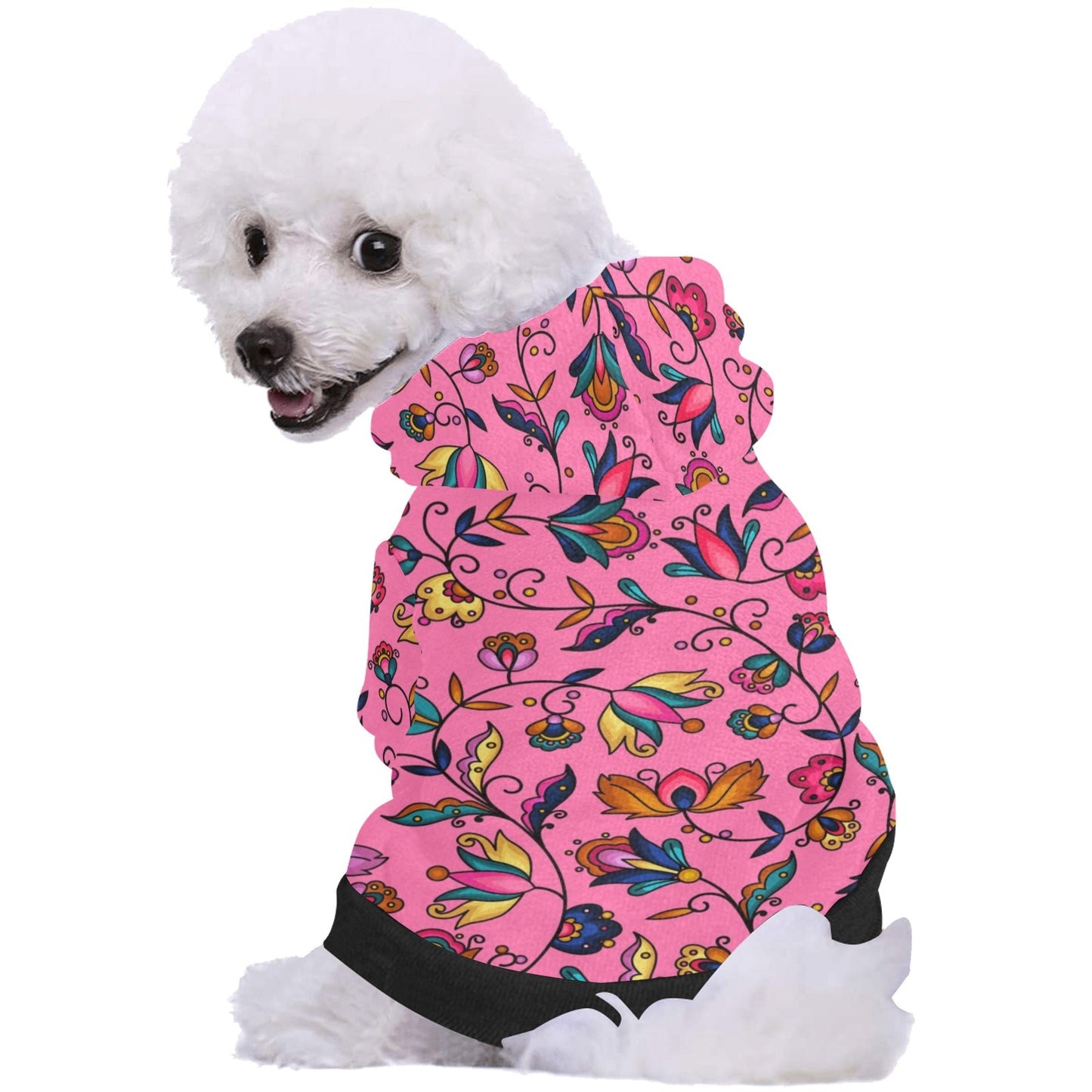 Copper Prairie Petals Pink Pet Dog Hoodie