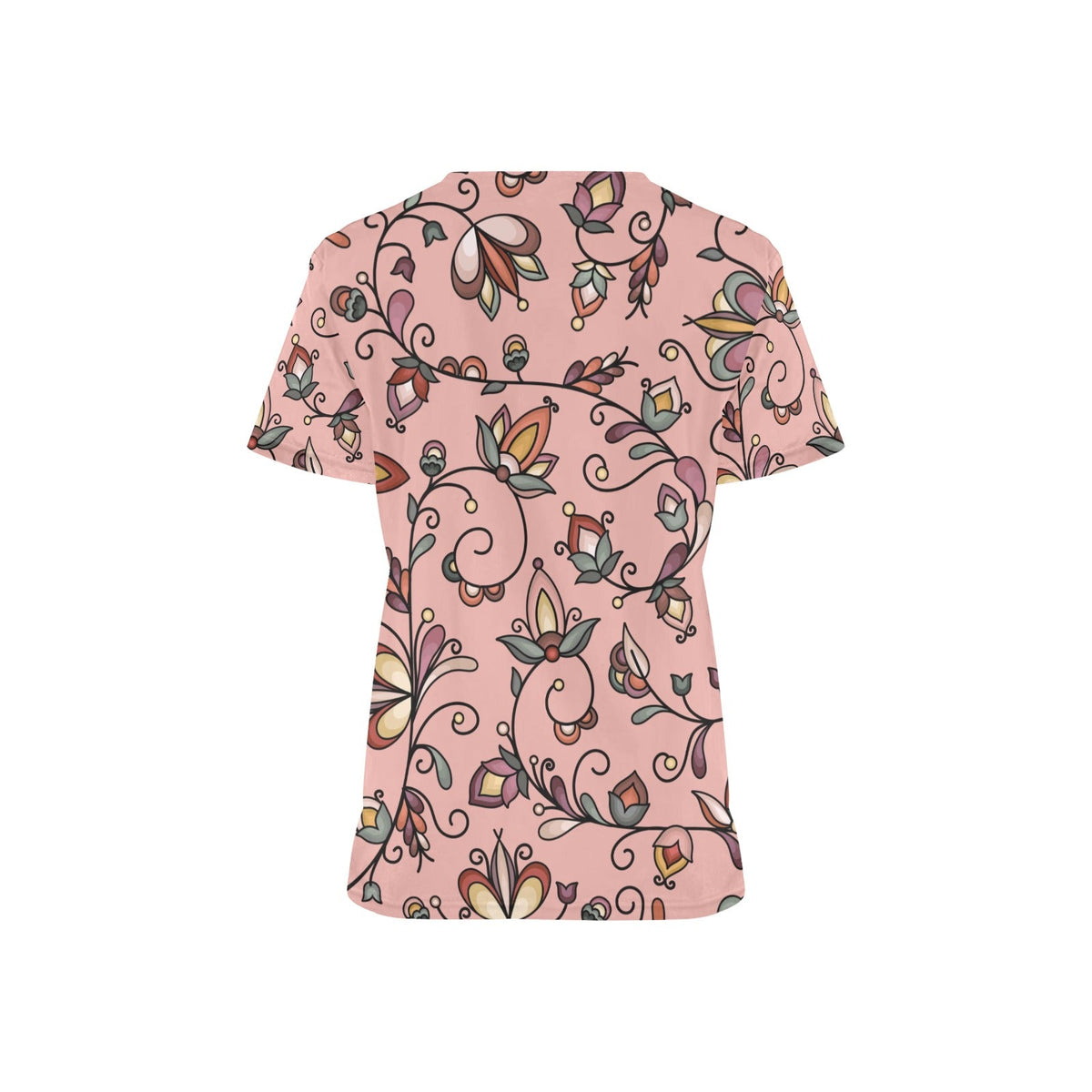 Burnt Sky Petals Peach Scrub Top