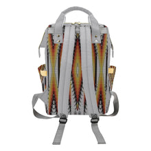 Load image into Gallery viewer, Fire Feather White Multi-Function Diaper Backpack/Diaper Bag
