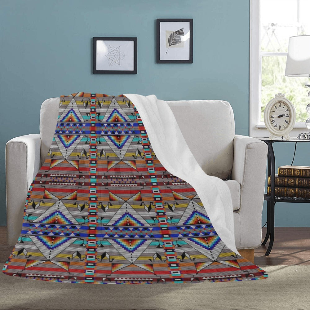 Medicine Blessing Grey X-Large Micro Fleece Blanket